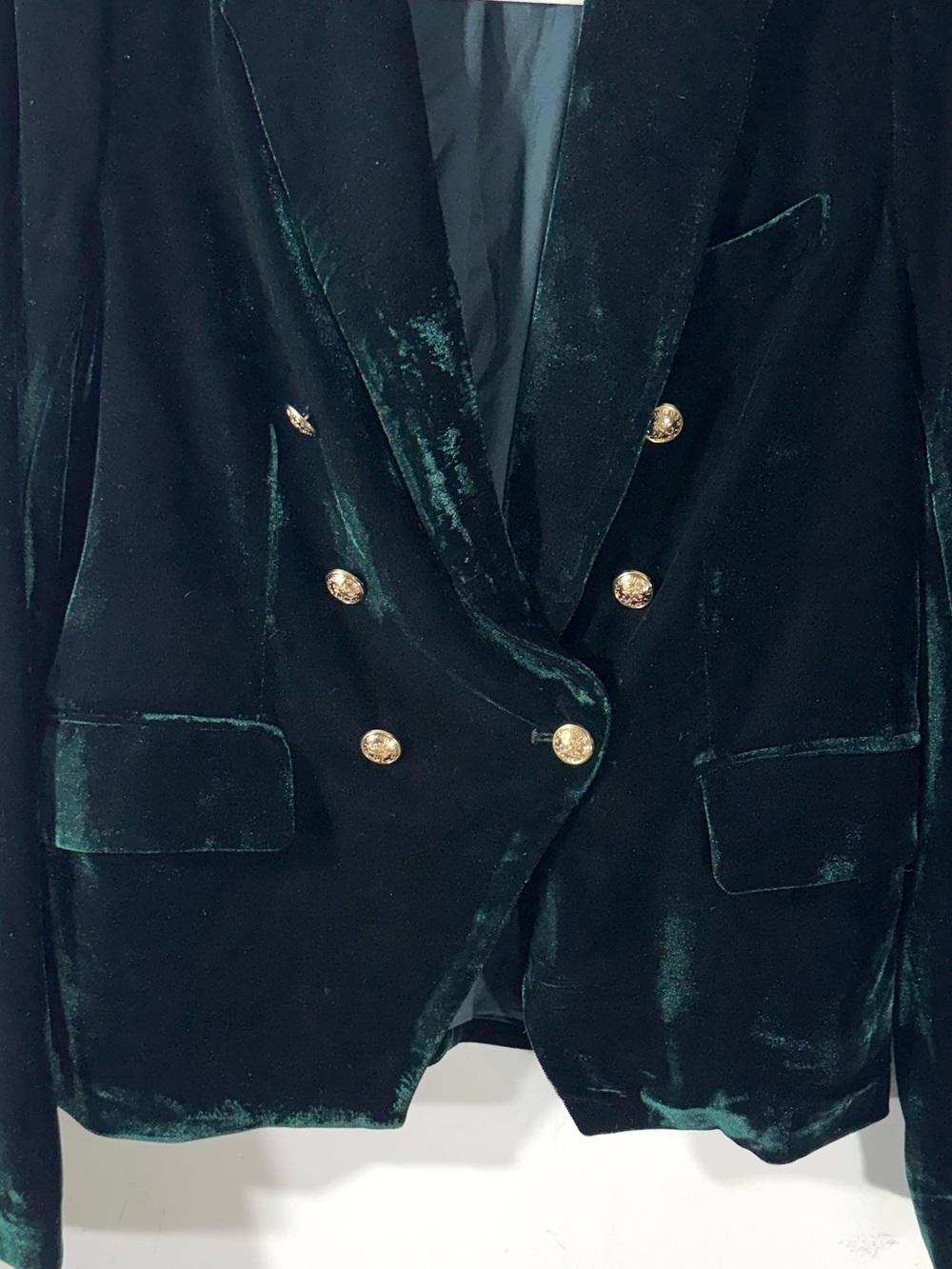 Rachel Zoe green velvet velour blazer medium Whimsigoth Victorian - Picture 3 of 10